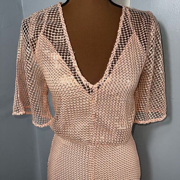 NBD × Naven Camilla Jumpsuit in Peach Blush from Revolve Mesh Overlay Women’s XS - Picture 14 of 16